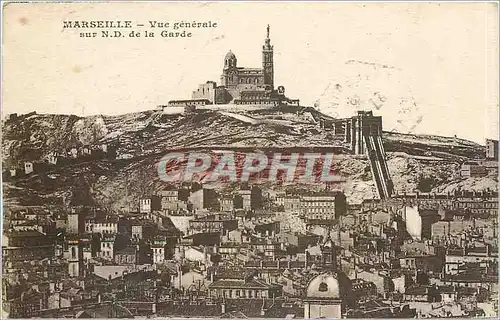 Ansichtskarte AK Marseille Vue generale sur ND de la Garde