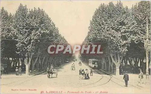 Cartes postales Marseille Promenade du Prado Tramway