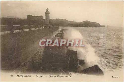 Cartes postales Marseille La Jetee Effet de Vagues