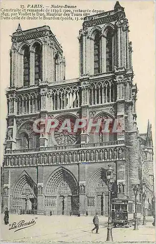 Cartes postales Paris Notre Dame Tramway