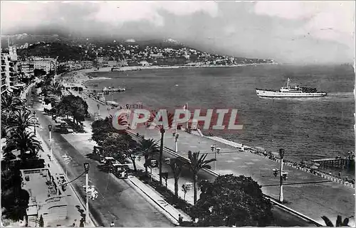 Cartes postales moderne Nice La Promenade des Anglais le Mont Boron et le bateau de Croisteres Le Gallus