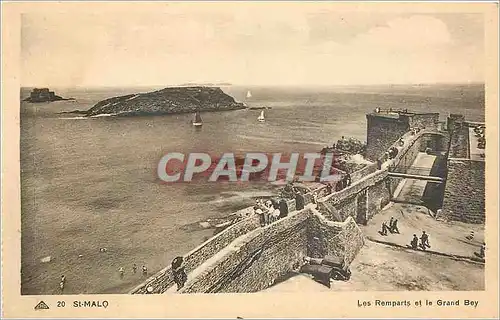 Ansichtskarte AK St Malo Les Remparts et le Grand Bey