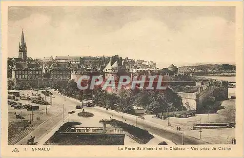 Cartes postales St Malo La Porte St Vincent et le Chateau Vue prise du Casino