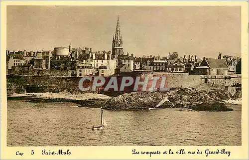 Cartes postales St Malo Les Remparts et la ville vus du Grand Bey