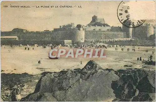 Cartes postales Saint Malo La Plage et le Chateau