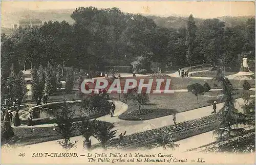 Cartes postales Saint Chamond Le Jardin Public et le Monument Carnot