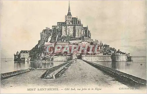 Cartes postales Mont Saint Michel Cote Sud vue prise de la Digue