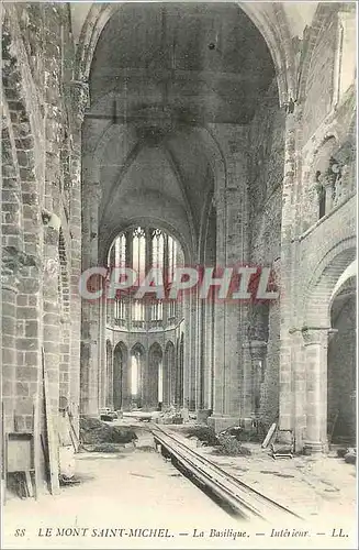 Cartes postales Le Mont Saint Michel La Basilique Interieur