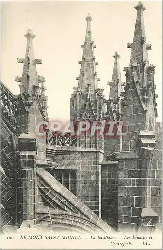 Cartes postales Le Mont Saint Michel La Basilique Les Pinacles et Contreforts