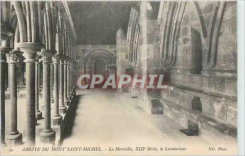 Cartes postales Abbaye du Mont Saint Michel La Merveille XIII siecle le Lavatorium
