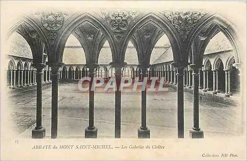 Cartes postales Abbaye du Mont Saint Michel Les Galeries du Cloitre