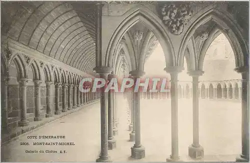 Cartes postales Cote d'Emeraude Mont Saint Michel Galerie du Cloitre