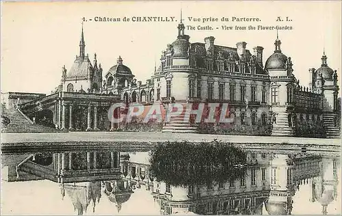 Cartes postales Chateau de Chantilly Vue prise du Parterre