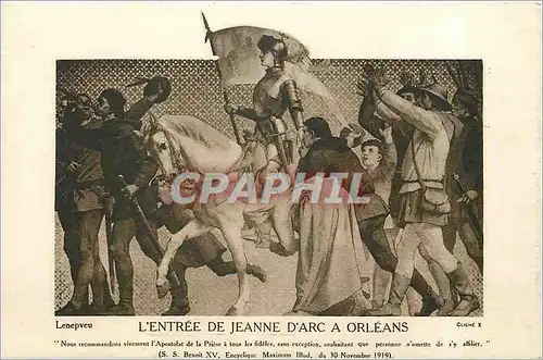 Cartes postales L'Entree de Jeanne d'Arc a Orleans