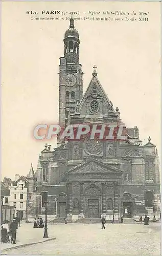 Cartes postales Paris Eglise Saint Etienne du Mont Commenee sous Francois 1er terminee sous Louis XIII