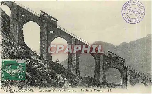 Cartes postales Lourdes Le Funiculaire du Pic du Jer Le Grand Viaduc