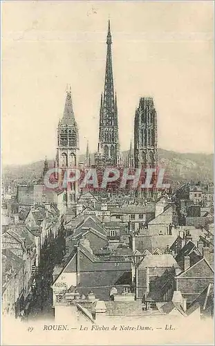 Cartes postales Rouen Les Fleches de Notre Dame