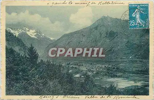 Cartes postales Dauphine Vallee de la Romanche Bourg d'Oisans Vue generale a gauche le Massif de Belledonne