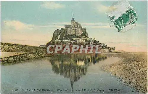 Cartes postales Mont Saint Michel Cote sud vue prise a Vest de la Digue