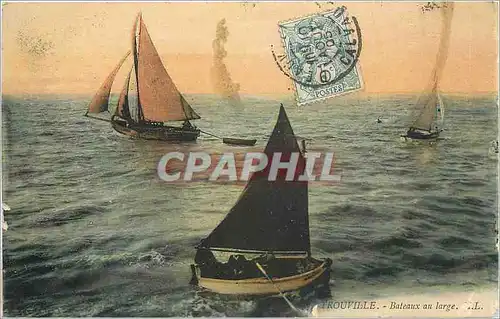 Cartes postales Trouville Bateaux au large Bateaux