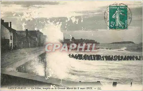 Cartes postales Saint Malo tempete de la Grande Maree