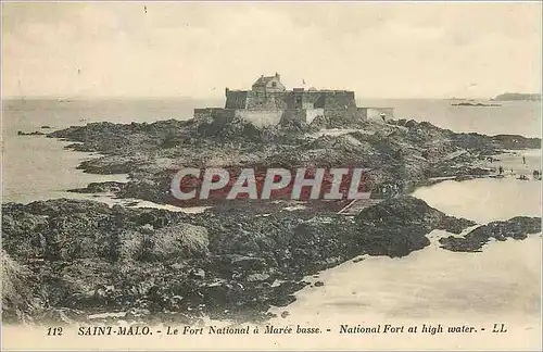 Cartes postales Saint Malo Le Fort National a Maree basse