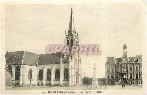 Cartes postales Bourg Acnard Le Mairie et l'Eglise