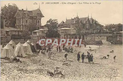 Cartes postales Arcachon Cote d'Argent Les Villas et la Plage