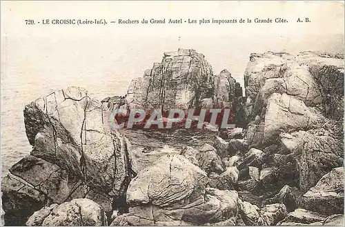 Cartes postales Le Croisic Loire Inf Rochers du Grand Autel Les plus imposants de la Grande Cote