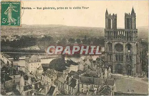 Cartes postales Mantes Vue generale prise de la vieille Tour