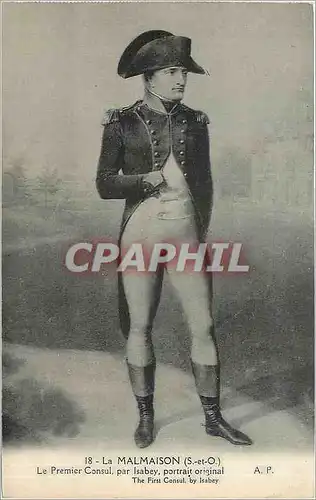 Cartes postales La Malmaison S et O Le Premier Consul par Isabey portrait original Napoleon