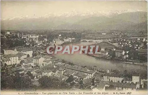 Cartes postales Grenoble Vue generale de l'lle Verte La Tronche et les Alpes