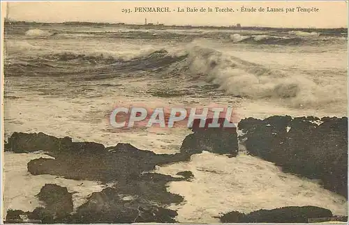 Ansichtskarte AK Penmarch La Baie de la Torche Etude de Lames par Tempete