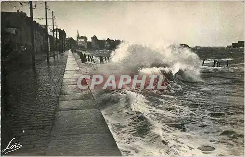 Cartes postales moderne Saint Malo La digue par tempete