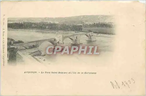 Cartes postales Avignon Le Pont Saint Benezet et l'Ile de la Bartelasse