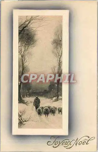 Cartes postales Joyeux Noel Berger Moutons