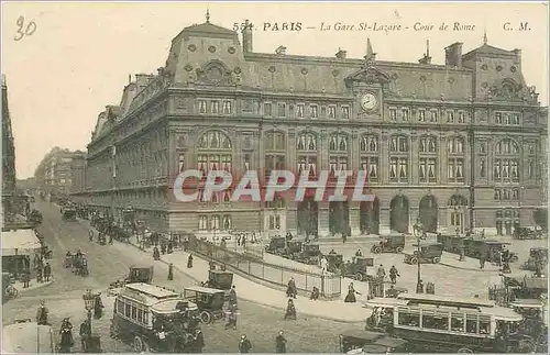 Cartes postales Paris La Gare St Lazare Cour de Rome