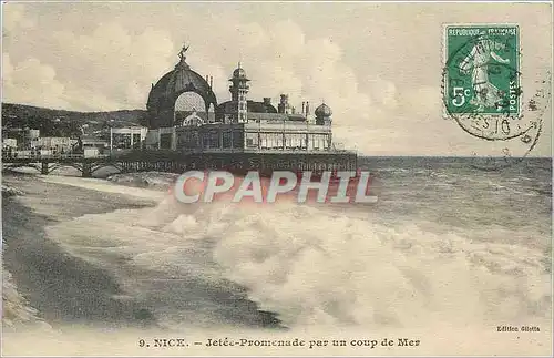 Cartes postales Nice Jetee Promenade par un Coup de Mer