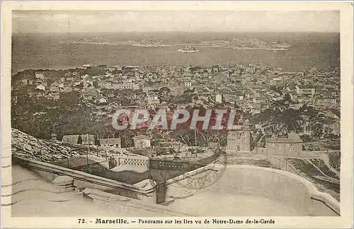 Ansichtskarte AK Marseille Panorama sur les iles vu de Notre Dame de la Garde