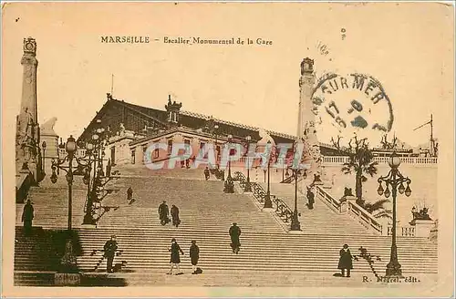 Cartes postales Marseille Escalier Monumental de la Gare