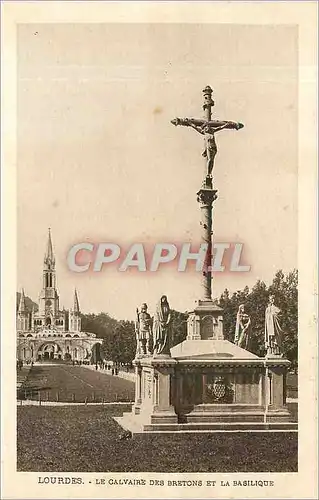 Cartes postales Lourdes Le Calvaire des Bretons et la Basilique