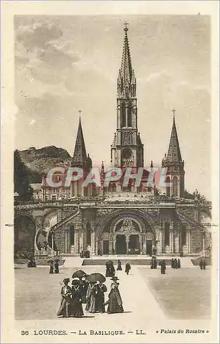 Ansichtskarte AK Lourdes La Basilique Palais du Rosaire