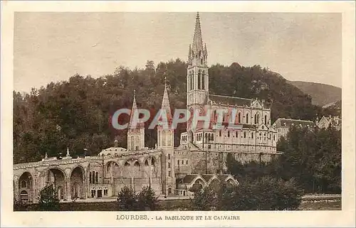 Cartes postales Lourdes La Basilique et le Calvaire