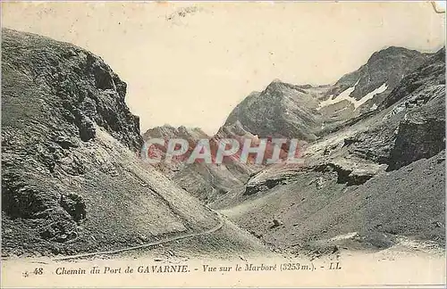 Cartes postales Chemin du Port de Gavarnie Vue sur le Marbore