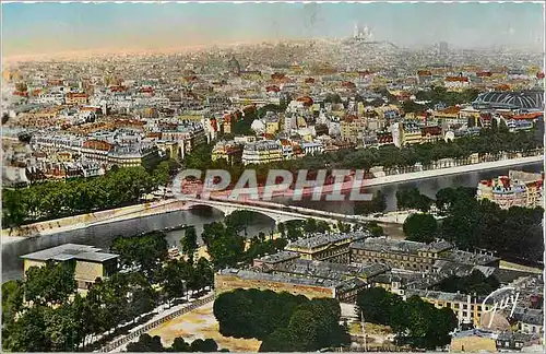 Moderne Karte Paris Panorama sur Paris vue prise de la tour Eiffel