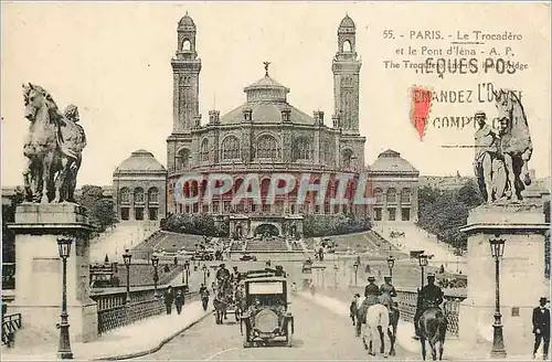 Ansichtskarte AK Paris Le Trocadero et le Pont d'lena