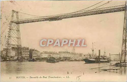 Cartes postales Rouen Ensemble du Pont Transbordeur Bateau