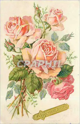 Cartes postales Bonne Annee Fleurs