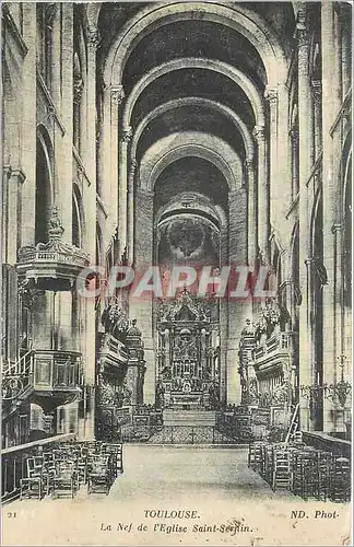 Cartes postales Toulouse La Nef de l'Eglise Saint Sernin