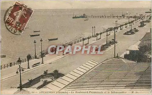 Ansichtskarte AK Arcachon (Gironde) - Le Boulevard Promenade et le Debarcadere